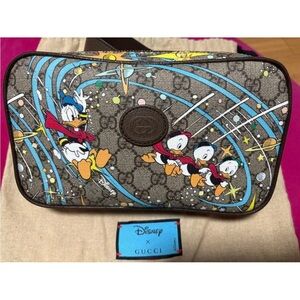 Gucci x Disney Brown Belt Bag with Donald Duck Print